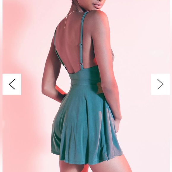 Kimchi Blue Teal Skorted Wrap Dress - Picture 7 of 7